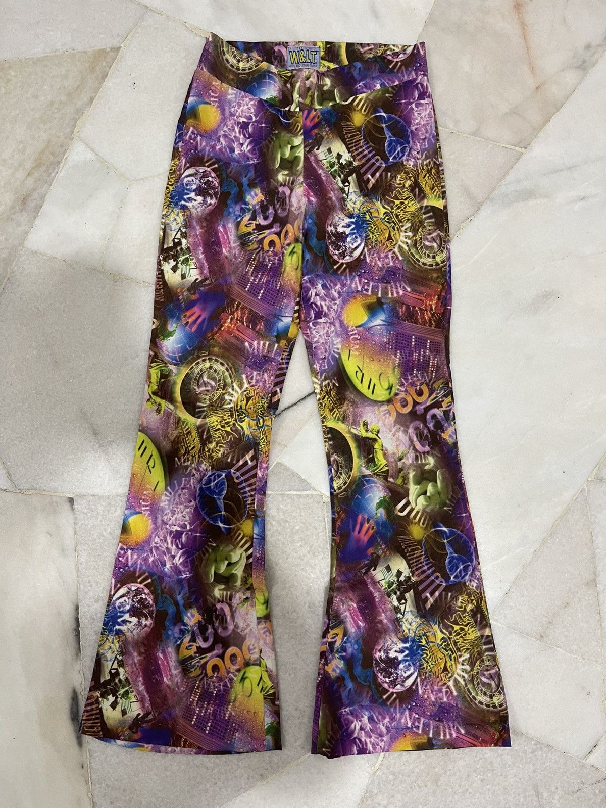 Walter Van Beirendonck 90s W&LT Futur Cyber Flare Pants Size 26" / US 2 / IT 38 - 2 Thumbnail