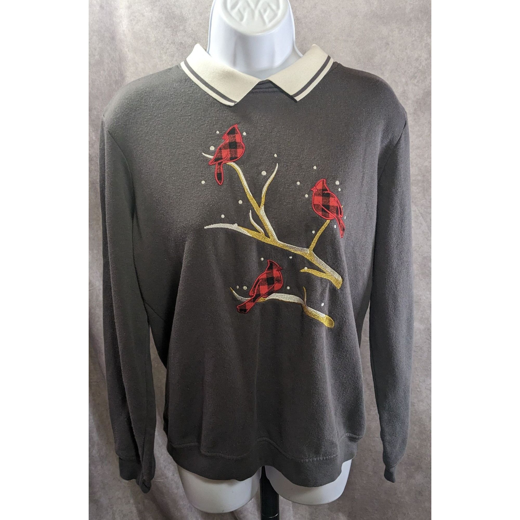 Other Adrian Delafield Vintage Embroidered Cardinal Sweatshirt Wit Size M / US 6-8 / IT 42-44 - 1 Thumbnail