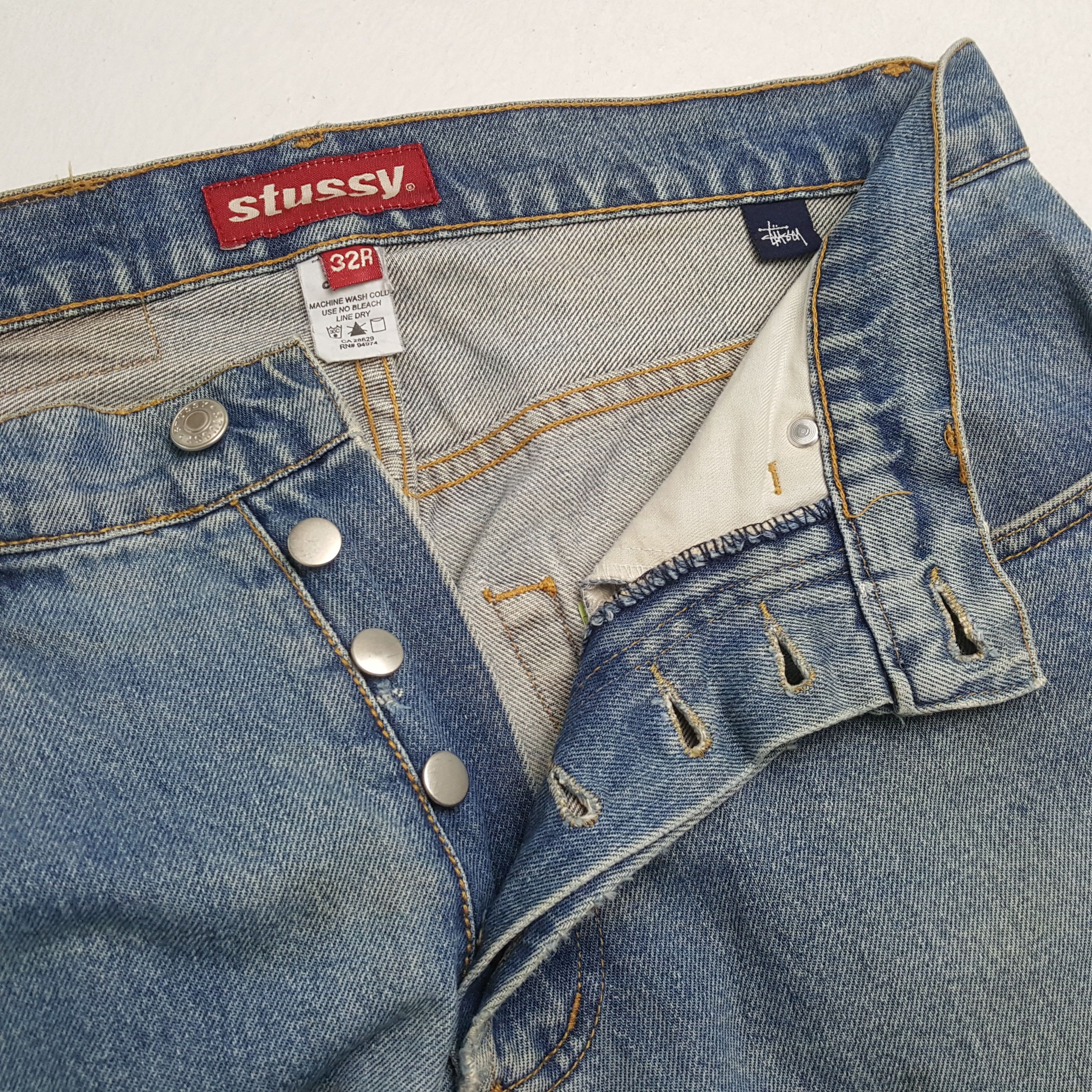 Stussy × Vintage Vintage STUSSY Streetwear Skateboard Big Logo Design Jeans Size US 32 / EU 48 - 12 Thumbnail
