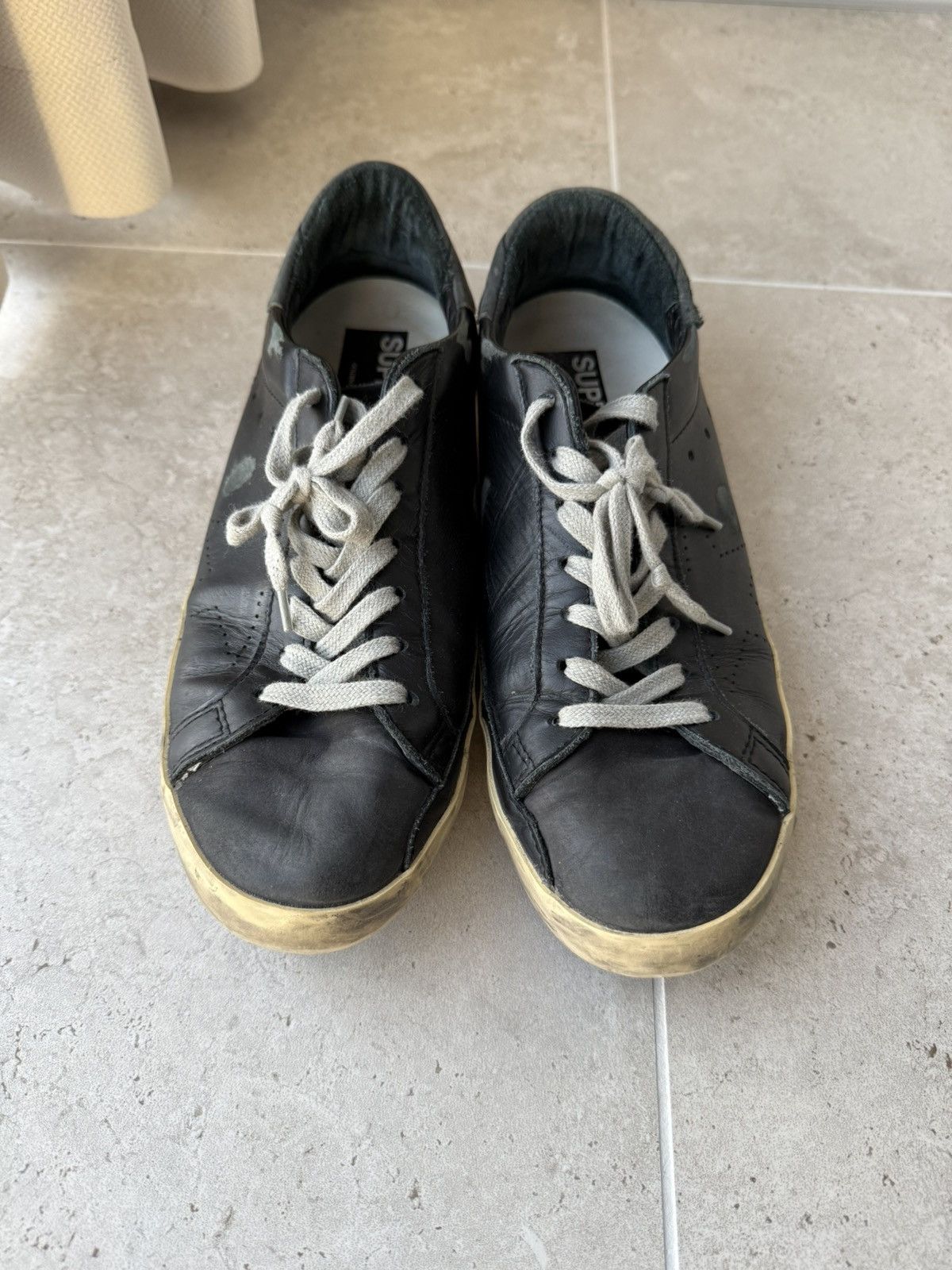 Golden Goose Golden Goose Superstar All Black Leather Sneakers Size US 9 / EU 42 - 2 Thumbnail