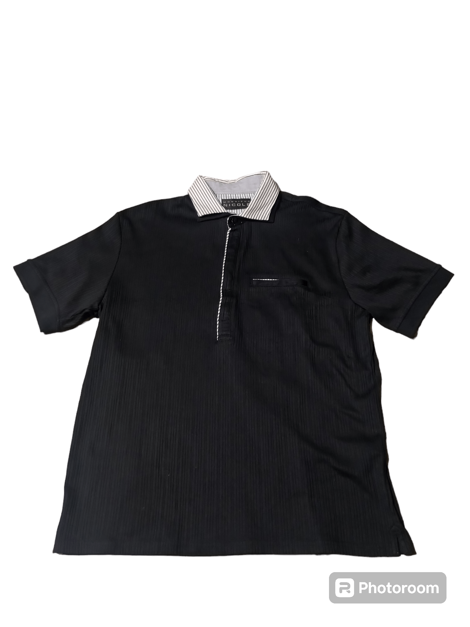 image of If Six Was Nine x Le Grande Bleu L G B Monsieur Nicole Double Colar Polo Shirt in Black (Size Large