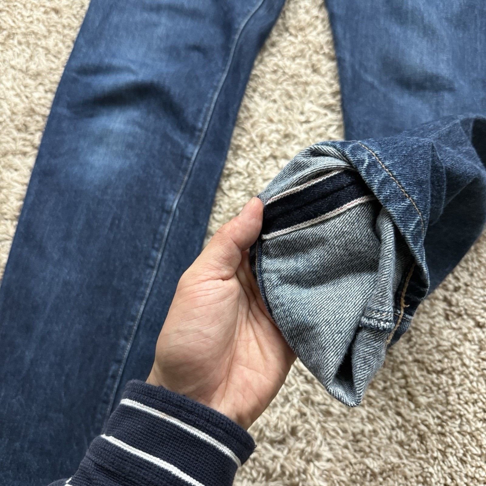 Flint And Tinder Flint And Tinder USA Selvedge Tapered Fit Denim Jeans Pants Size US 32 / EU 48 - 4 Thumbnail