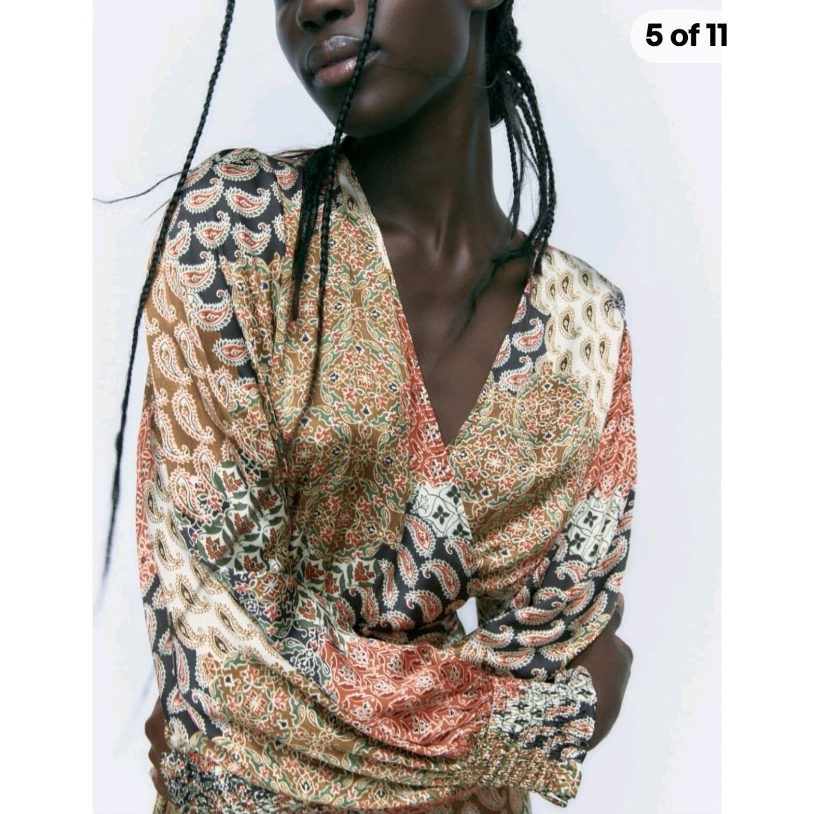 Zara Zara Print Dress Boho hippy Festival goldy peach Size M / US 6-8 / IT 42-44 - 3 Thumbnail