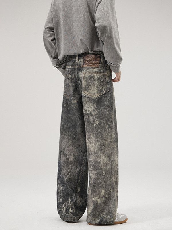 Japanese Brand Men's American loose straight leg digital print jeans Size US 32 / EU 48 - 2 Thumbnail