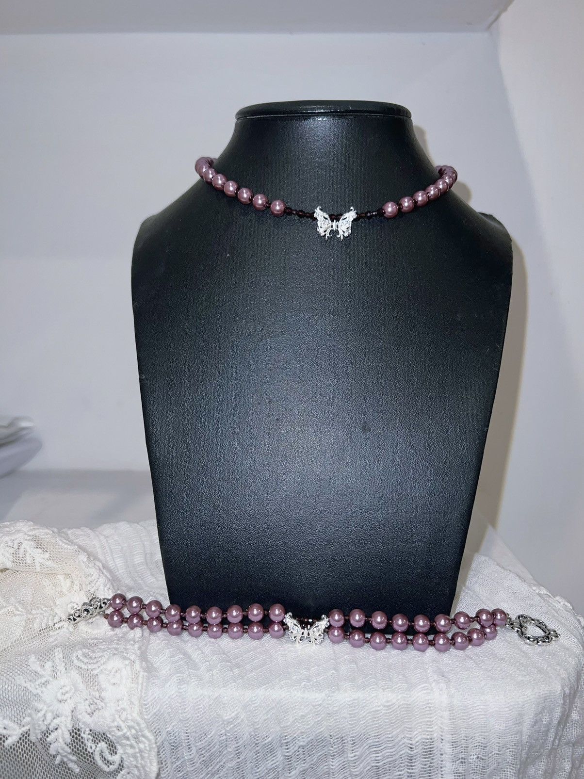 Japanese Brand Purple butterfly imitation pearl set 🔮🦋 Size ONE SIZE - 1 Thumbnail