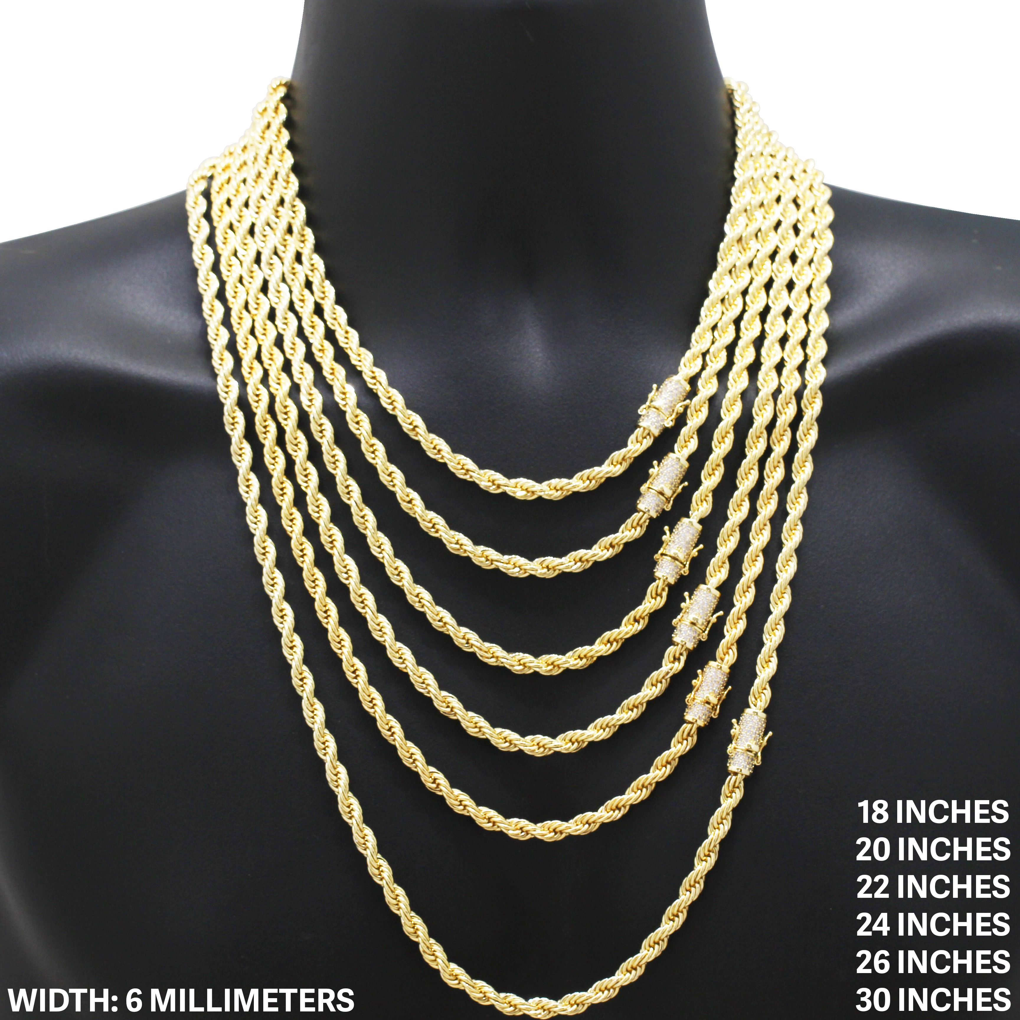 Other 14k Yellow Gold Filled AAA CZ 6mm Rope Chain Necklace 24” Size ONE SIZE - 1 Thumbnail