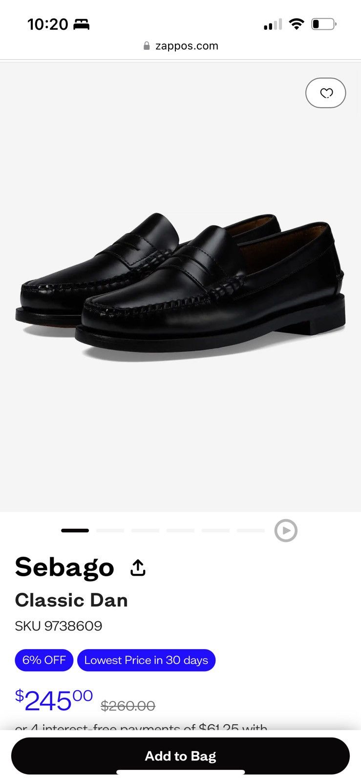 image of Sebago Dan Loafers Size 12 in Black, Men's