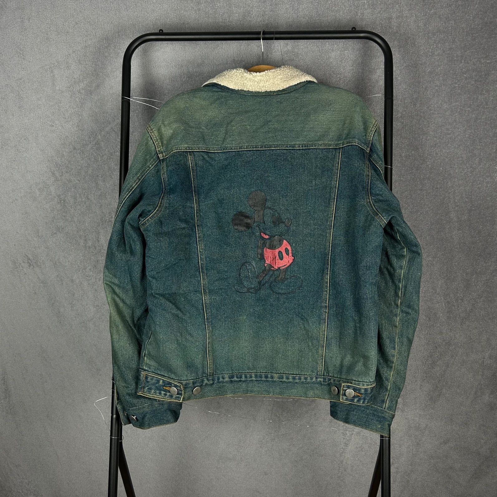 Disney Disney Jacket denim Sherpa duży Mickey big logo print Size US S / EU 44-46 / 1 - 1 Thumbnail