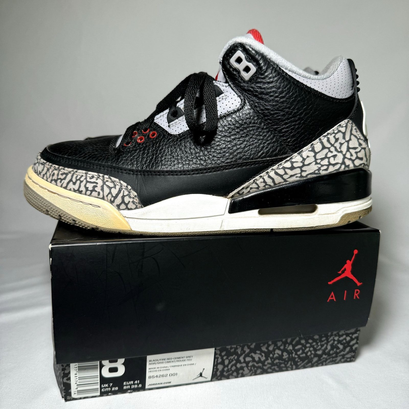 Jordan Brand × Nike Size 8 - Nike Air Jordan 3 Retro OG Black Cement Men's Shoes Size US 8 / EU 41 - 8 Thumbnail