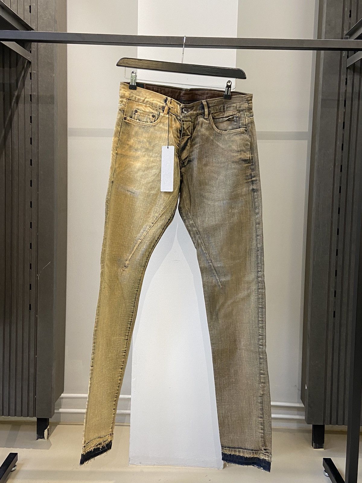 image of Rick Owens Olmar & Mirta NWT Hybrid Coated Distressed Denim, Men's (Size 32)
