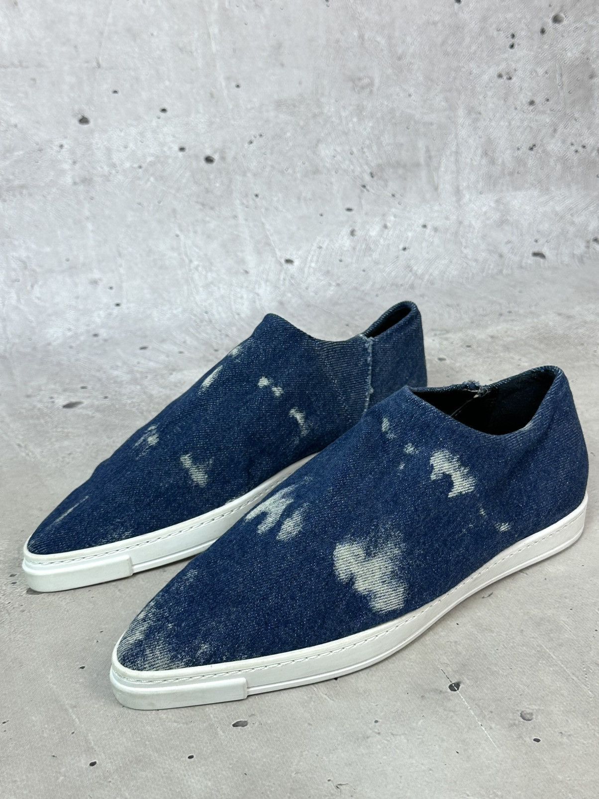 Stella McCartney Stella McCartney Blue Denim Made in Italy Slip-on Sneakers Size US 7 / IT 37 - 1 Thumbnail
