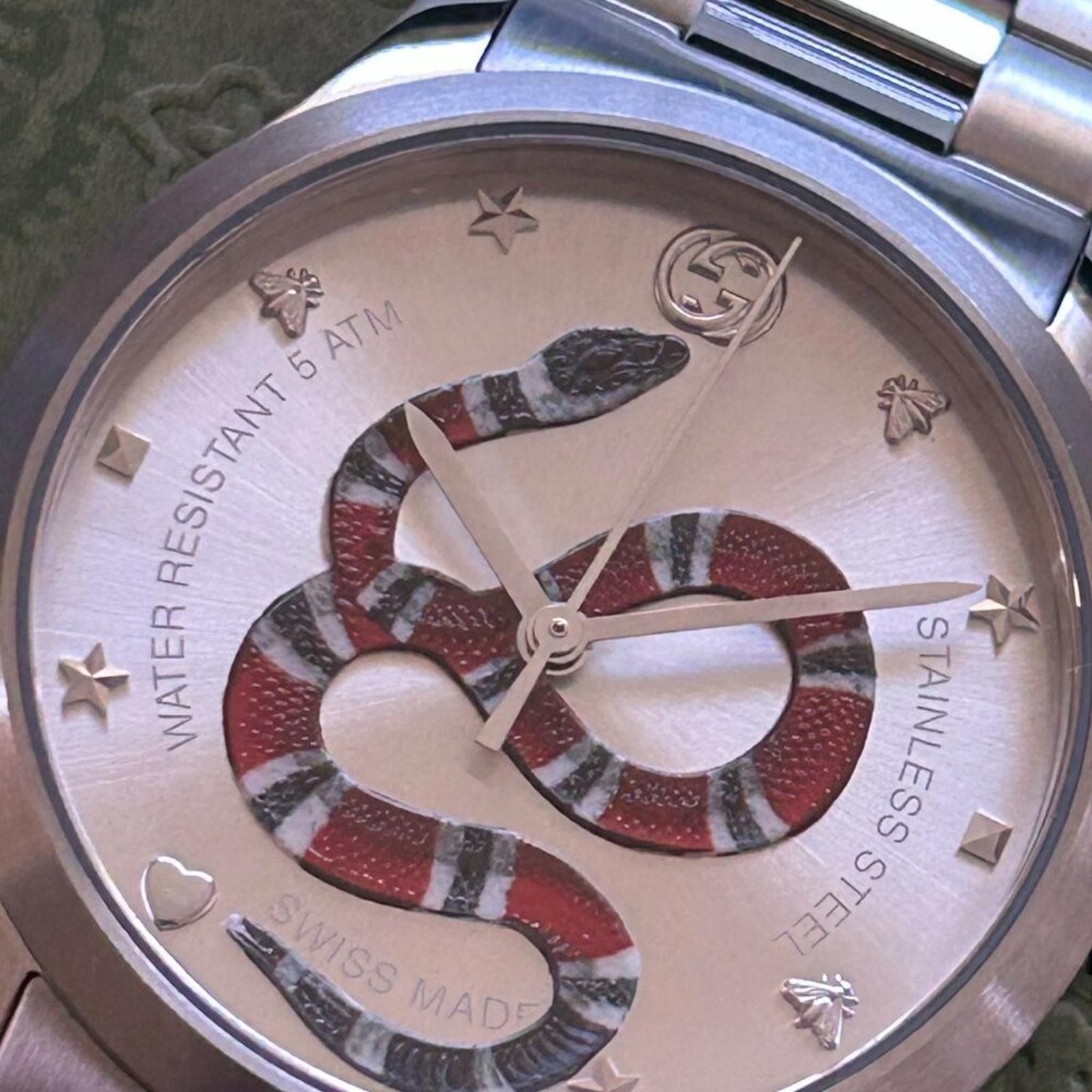 Gucci NWT Gucci 38mm Colored Snake Motif Stainless Steel Watch Size ONE SIZE - 2 Thumbnail