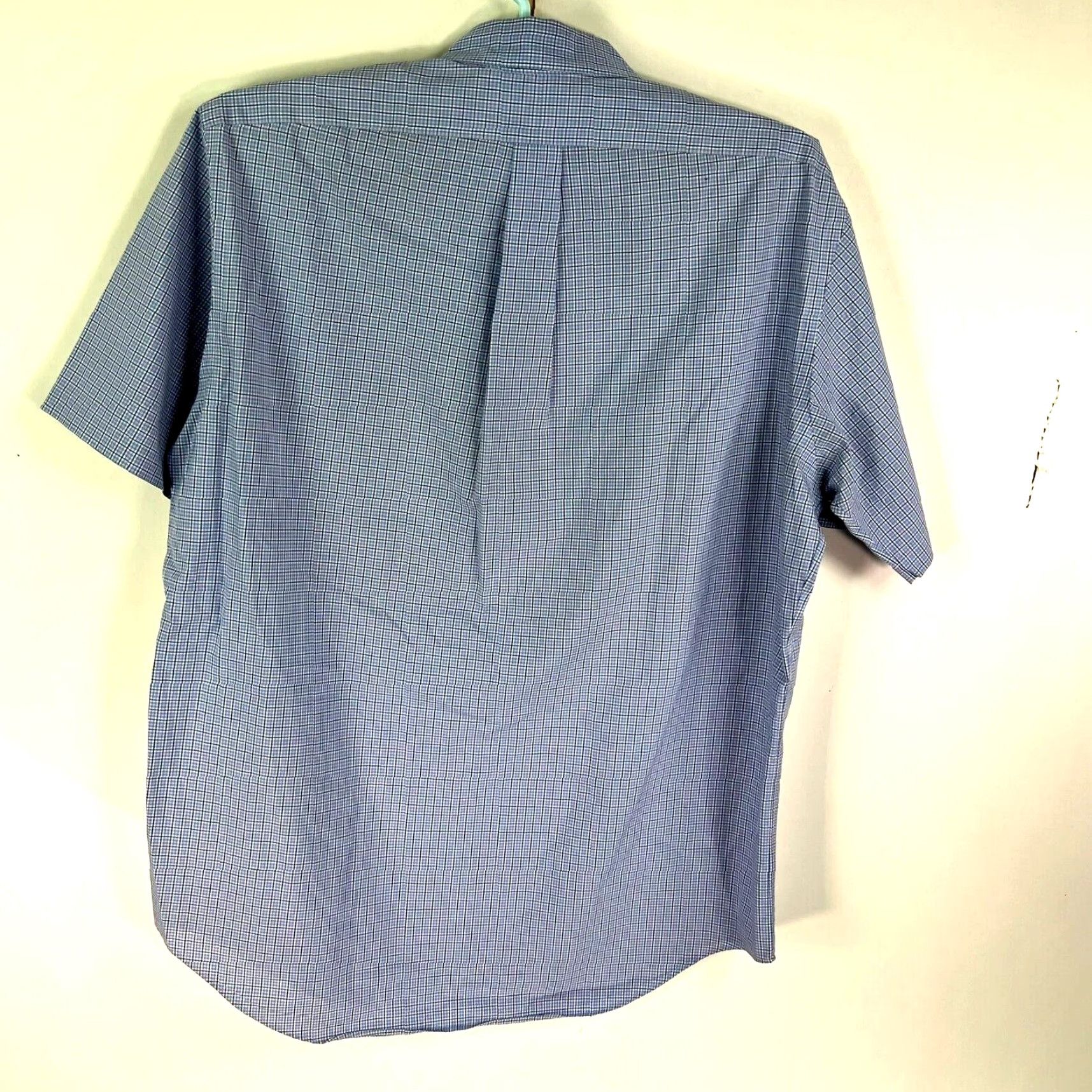 Ralph Lauren Ralph Lauren Classic Fit Button-Down Shirt Mens L Blue Short Sleeve Check 52 Chest Embroidered Polo Ralph Lauren Big Pony Menswear Size US L / EU 52-54 / 3 - 5 Thumbnail