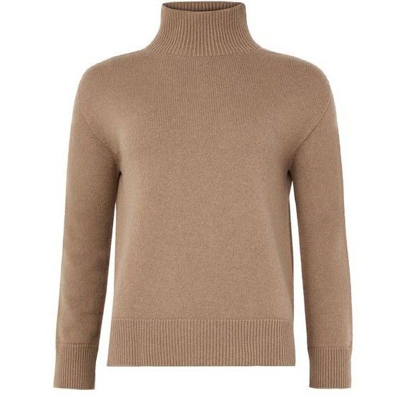 Max Mara MAX MARA Quercia Turtleneck Brown Cashmere New & Authentic ( Size L / US 10 / IT 46 - 1 Thumbnail