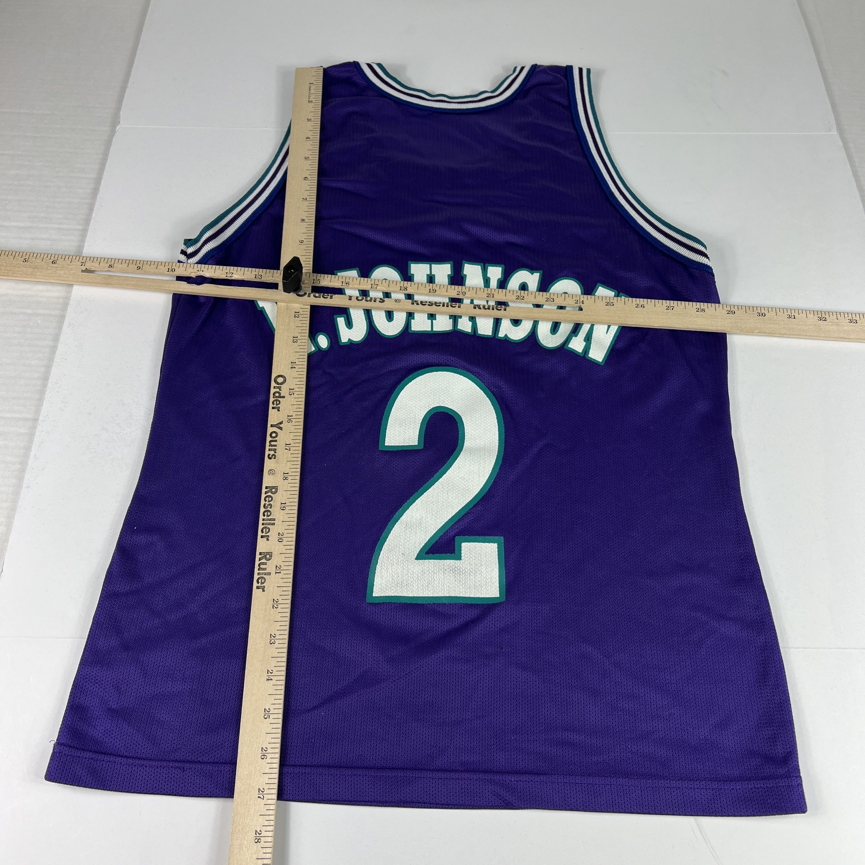 Champion × NBA × Vintage VTG 90s Champion NBA Larry Johnson Charlotte Hornets Jersey Size US M / EU 48-50 / 2 - 7 Thumbnail