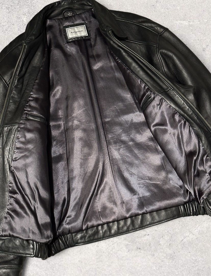 Leather Vintage real leather collared zip jacket Size US L / EU 52-54 / 3 - 5 Thumbnail