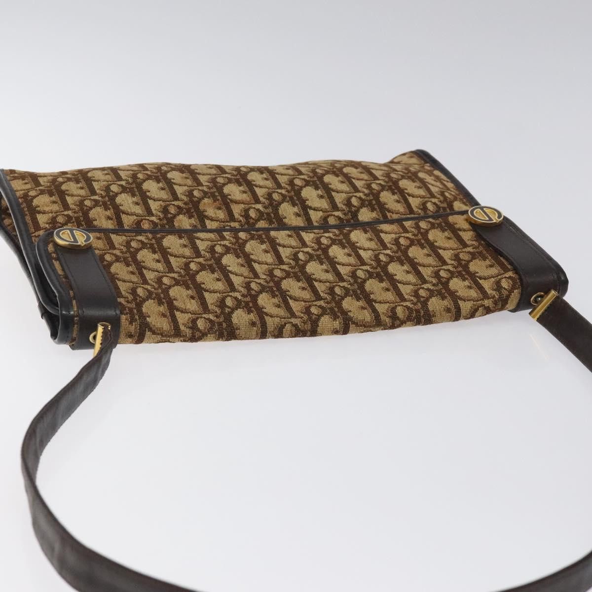 Dior DIOR Trotter Canvas Shoulder Bag Brown Gold Size ONE SIZE - 6 Thumbnail