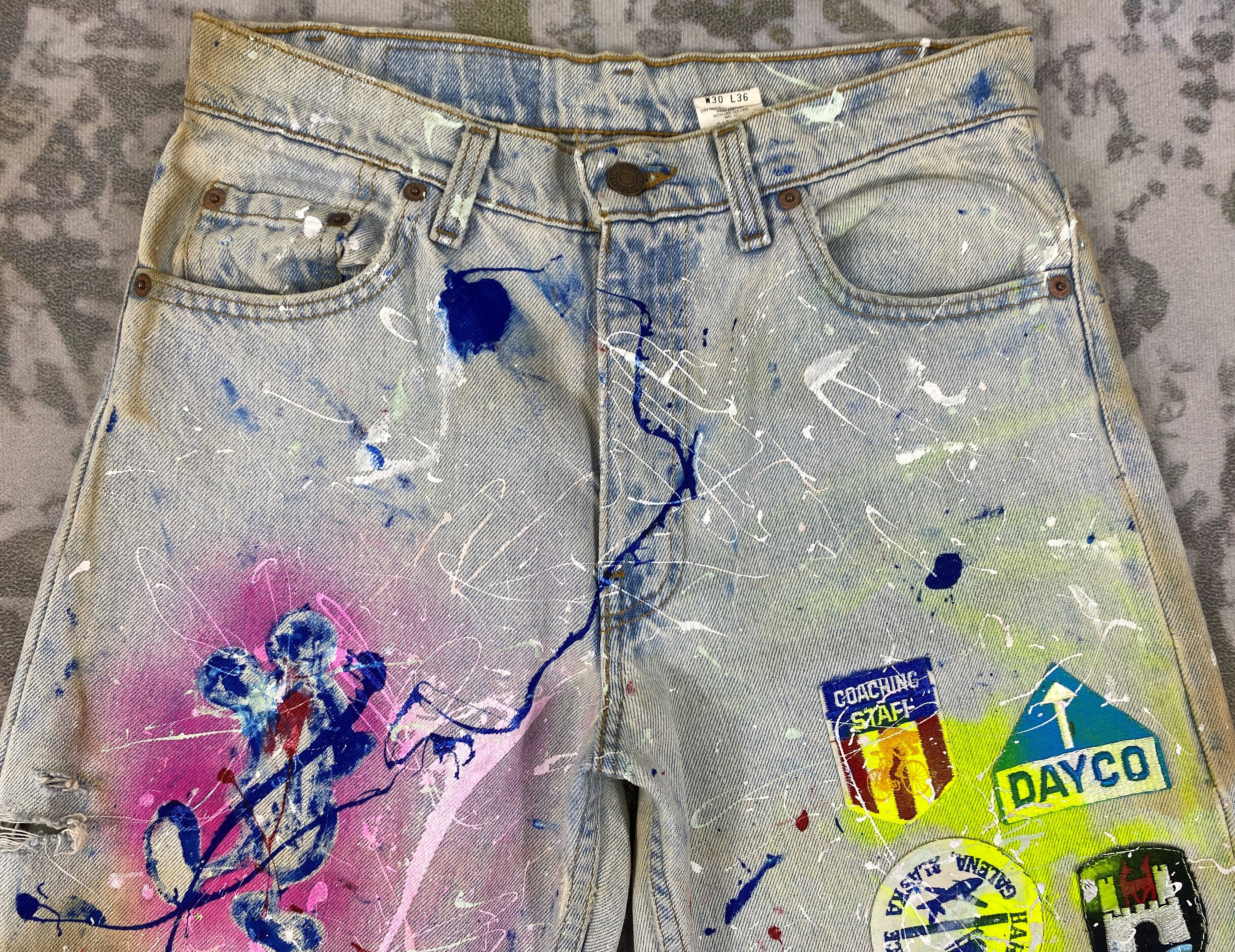 Levi's 90's Painted Light Wash Vintage Levi's 550 USA 29x30 JN1851 Size US 29 - 3 Thumbnail