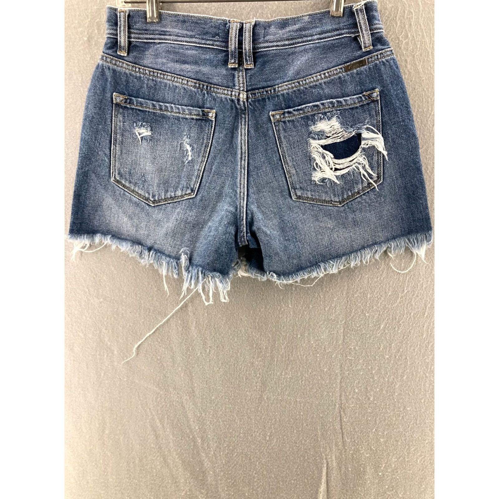Denime Kancun Denim Shorts Womens L Blue 5-Pocket Regular Mid Rise Distressed Denim Shorts Size 36" / US 14 / IT 50 - 6 Thumbnail