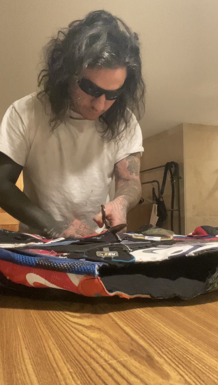 Handmade JACKET FROM SNEAKERS UPCYCLE BOMBER HANDMADE CUSTOM 1 OF 1 Size US L / EU 52-54 / 3 - 25 Thumbnail