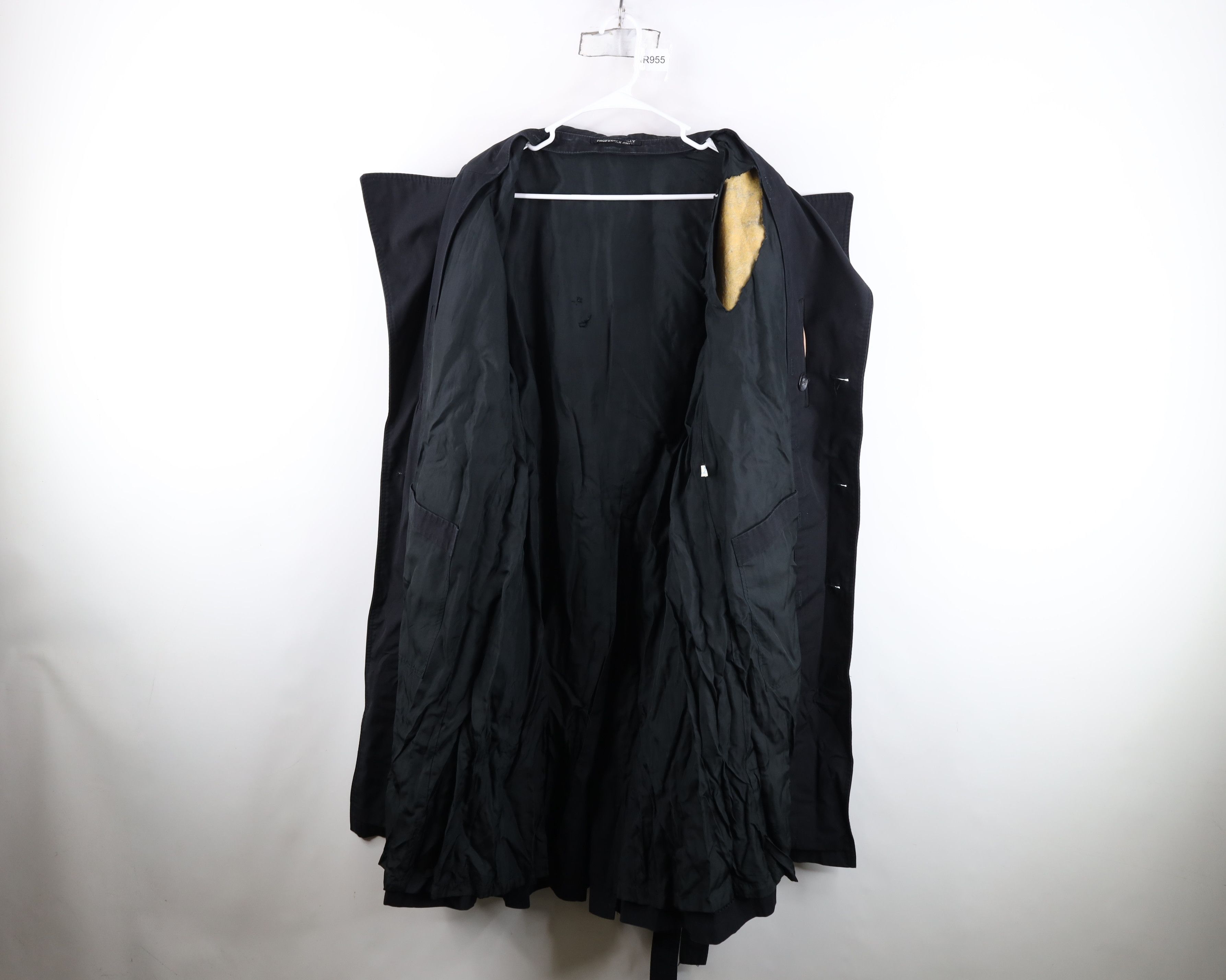 Vintage Vintage 70s Streetwear Belted Trench Coat Jacket Black Size US XL / EU 56 / 4 - 10 Thumbnail
