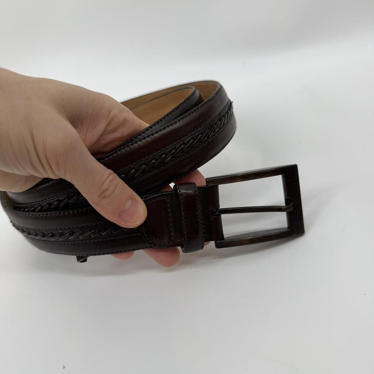 Mezlan Mezlan Men’s Brown Leather Belt Made in Spain Size 42 Size 42 - 1 Thumbnail