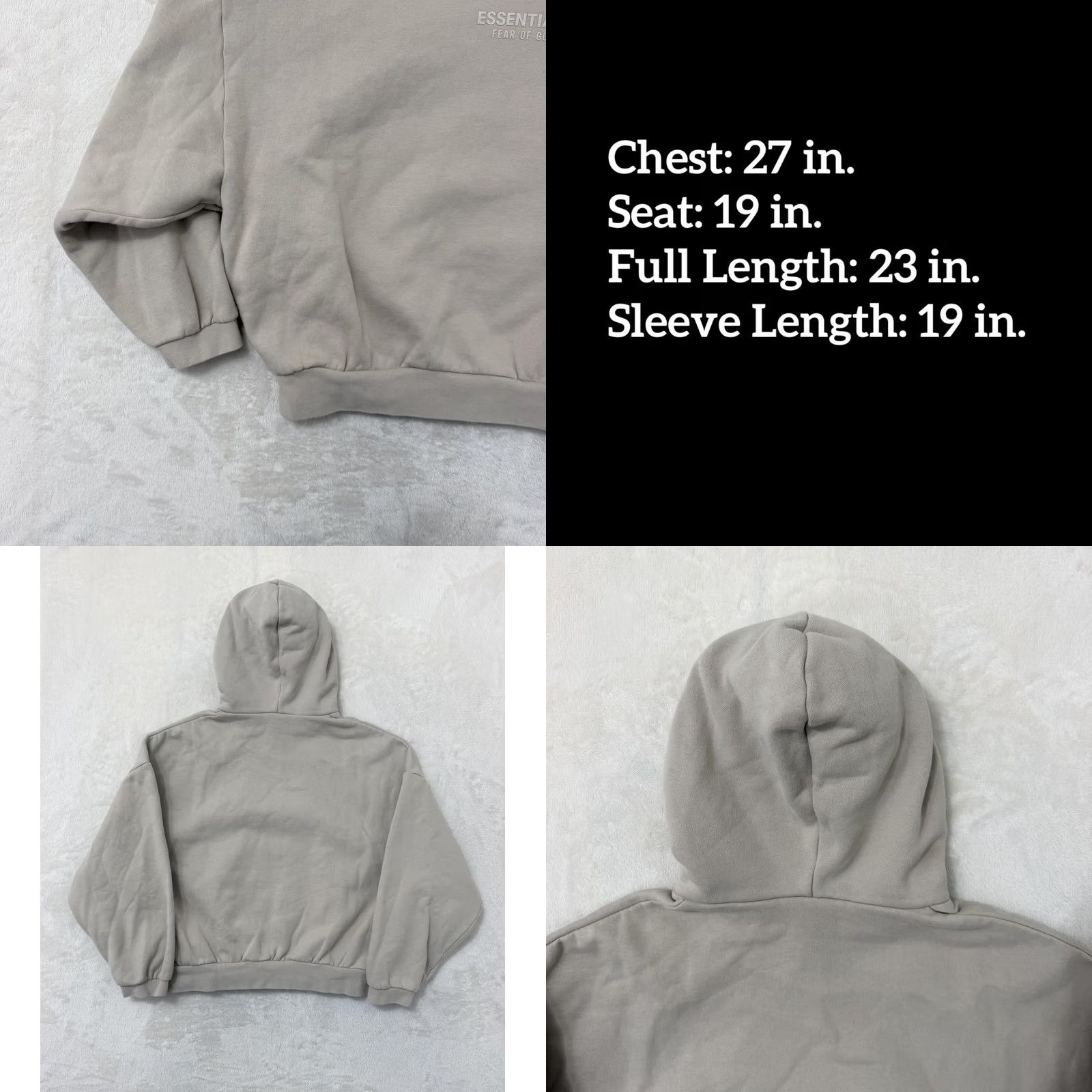 Vintage Fear Of God Essentials Hoodie Mens M Gray Pullover Graphic Print Crew Neck Relaxed Fit Size US M / EU 48-50 / 2 - 8 Thumbnail