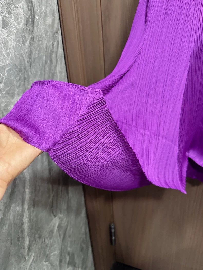 Issey Miyake issey miyake size:4 Purple pleated long dress Size 42" / US 20 - 3 Thumbnail