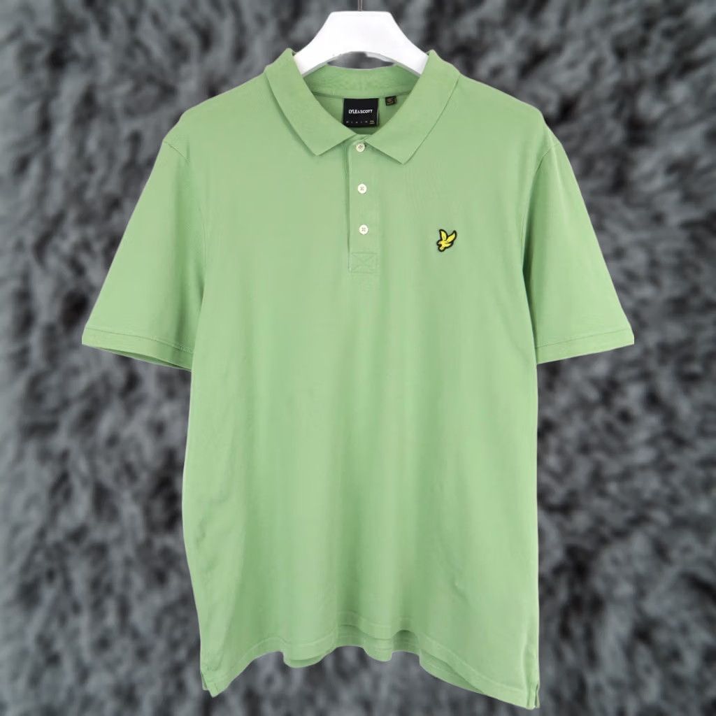 Lyle & Scott LYLE & SCOTT T-shirt Men's 2XL Short Sleeve Polo Neck Green Size US XXL / EU 58 / 5 - 1 Thumbnail