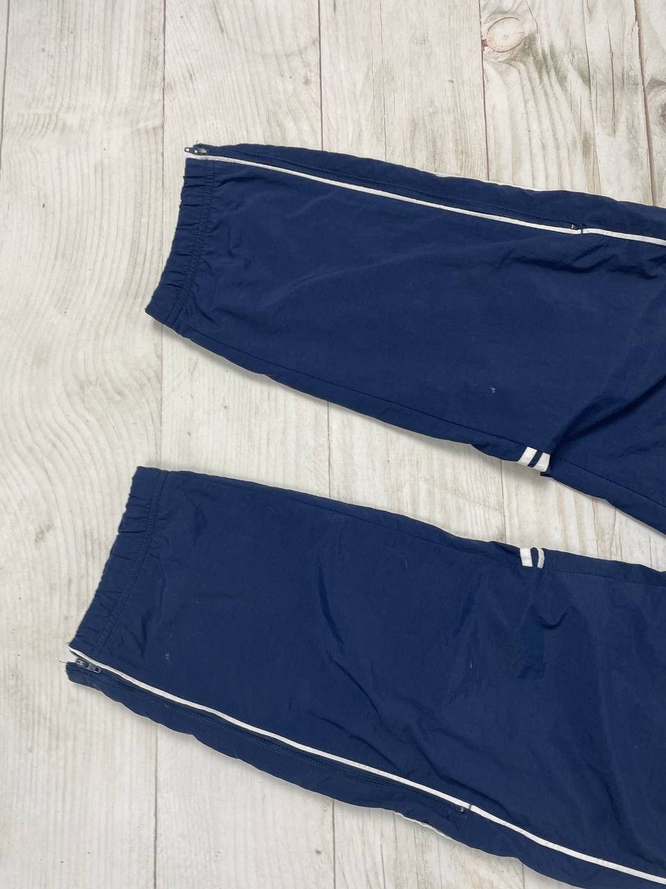 Vintage Nike Nylon Track Pants Y2K Swoosh Logo Blue