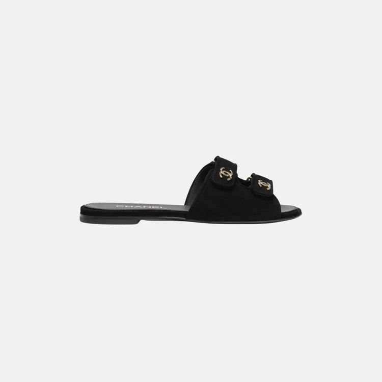 Chanel os11x0426 Mules in Suede in Black Size US 7.5 / IT 37.5 - 1 Preview