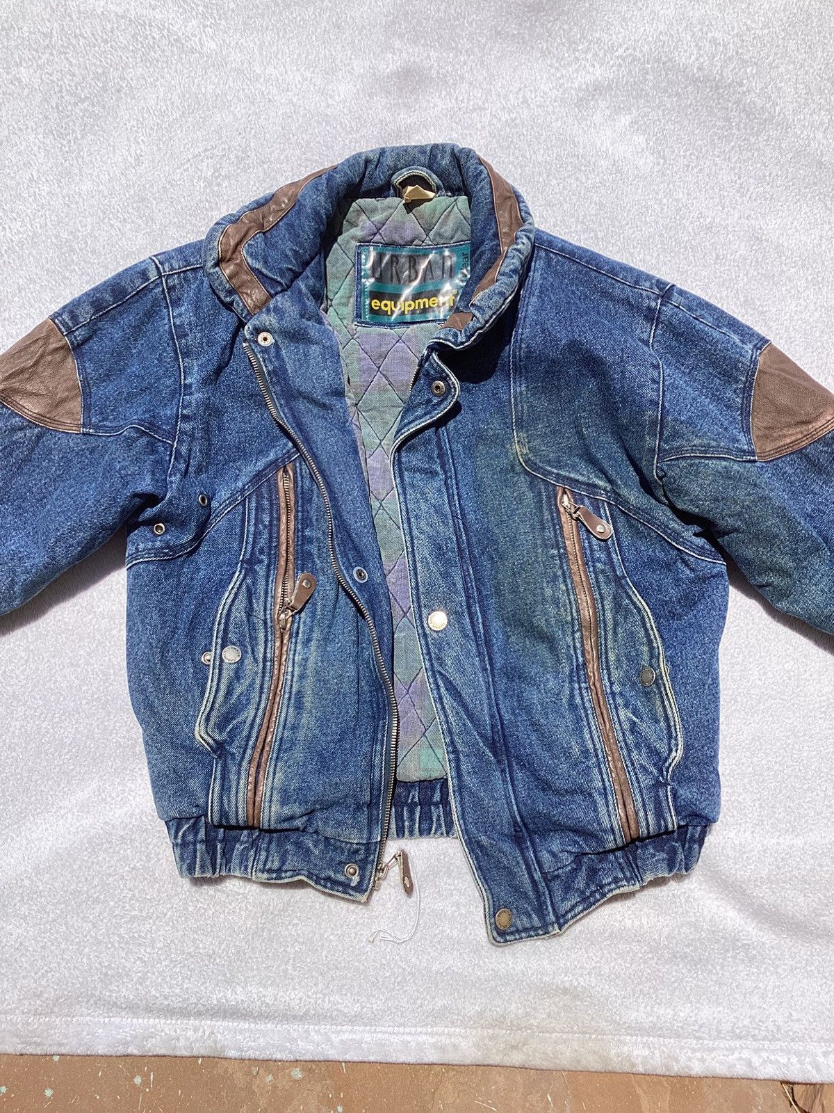 Other Vintage 90s/Y2K urban equipment denim coat w/ leather accent Size M / US 6-8 / IT 42-44 - 2 Thumbnail
