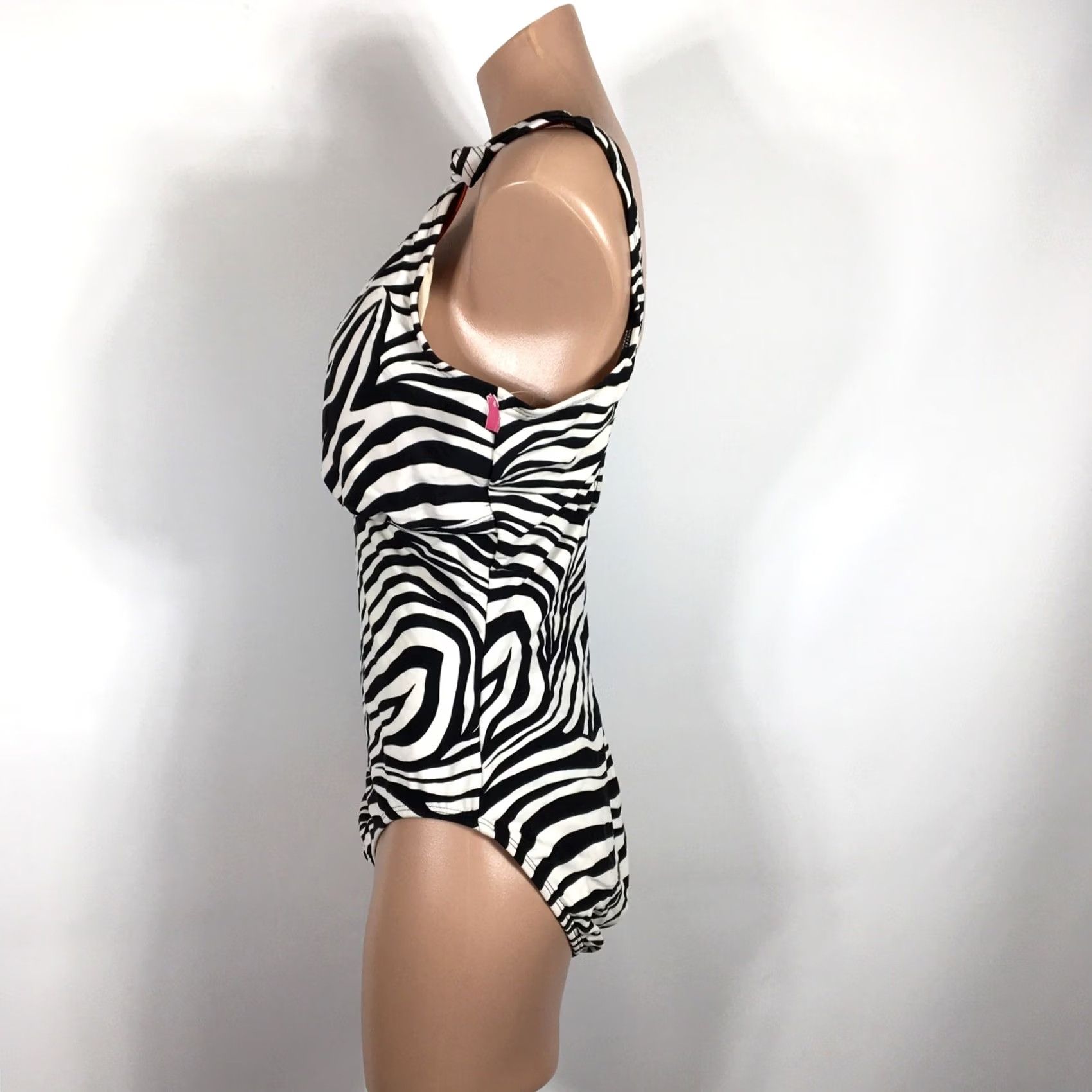 Vintage Vintage Niki Wior One Piece Swimsuit - Black White Zebra Size 38" / US 16 / IT 52 - 7 Thumbnail