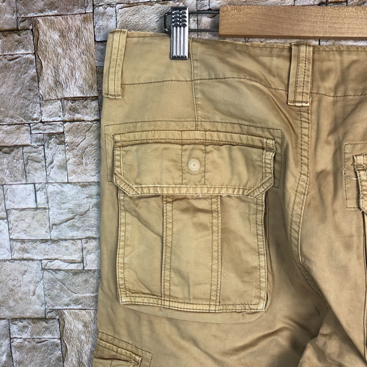 Japanese Brand DL Purple & Yellow Brown Cargo Multipocket Pants #A333 Size US 31 - 19 Thumbnail