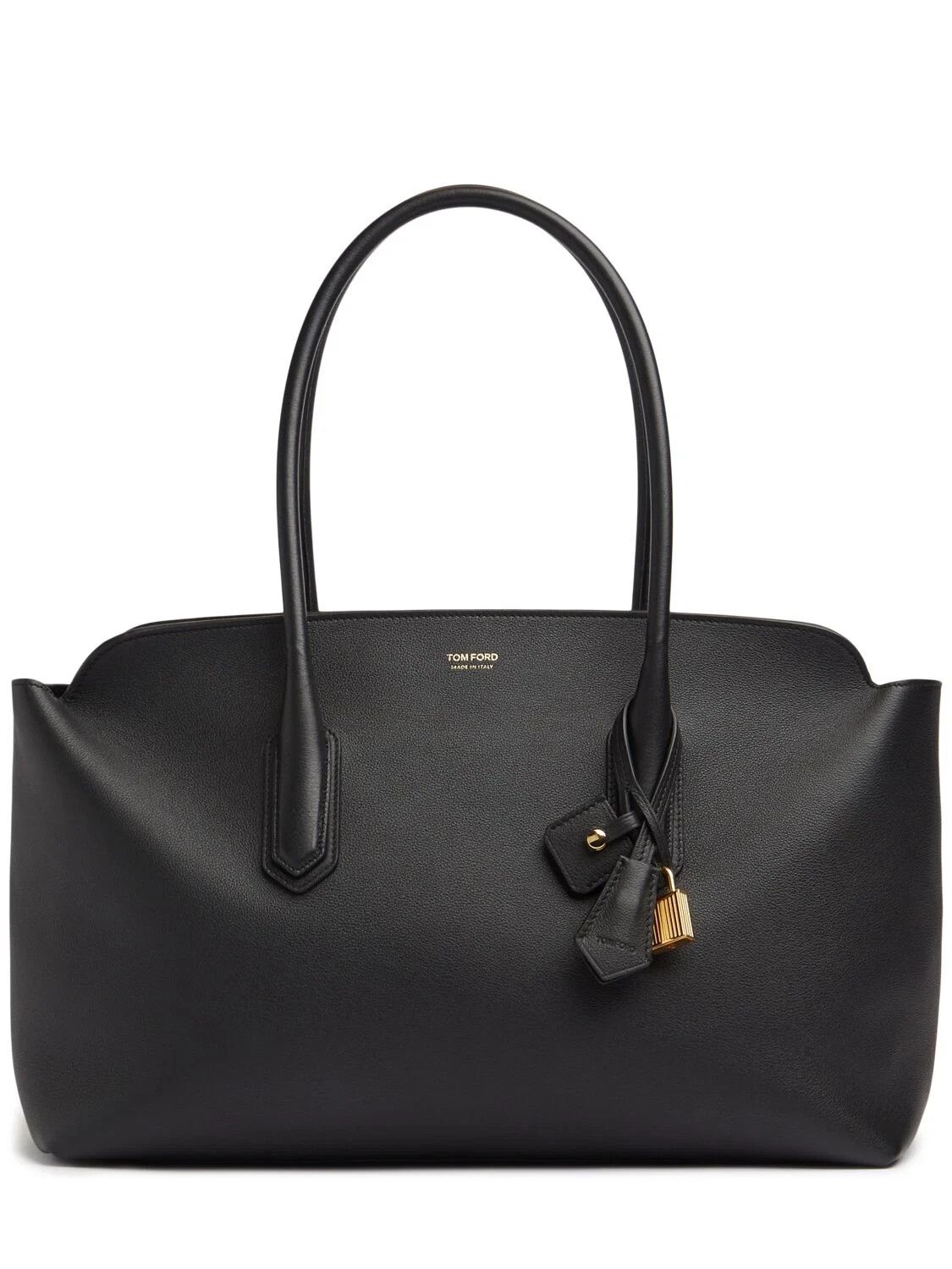 TOM FORD $4650 Large Black Leather Tote Bag New Auth