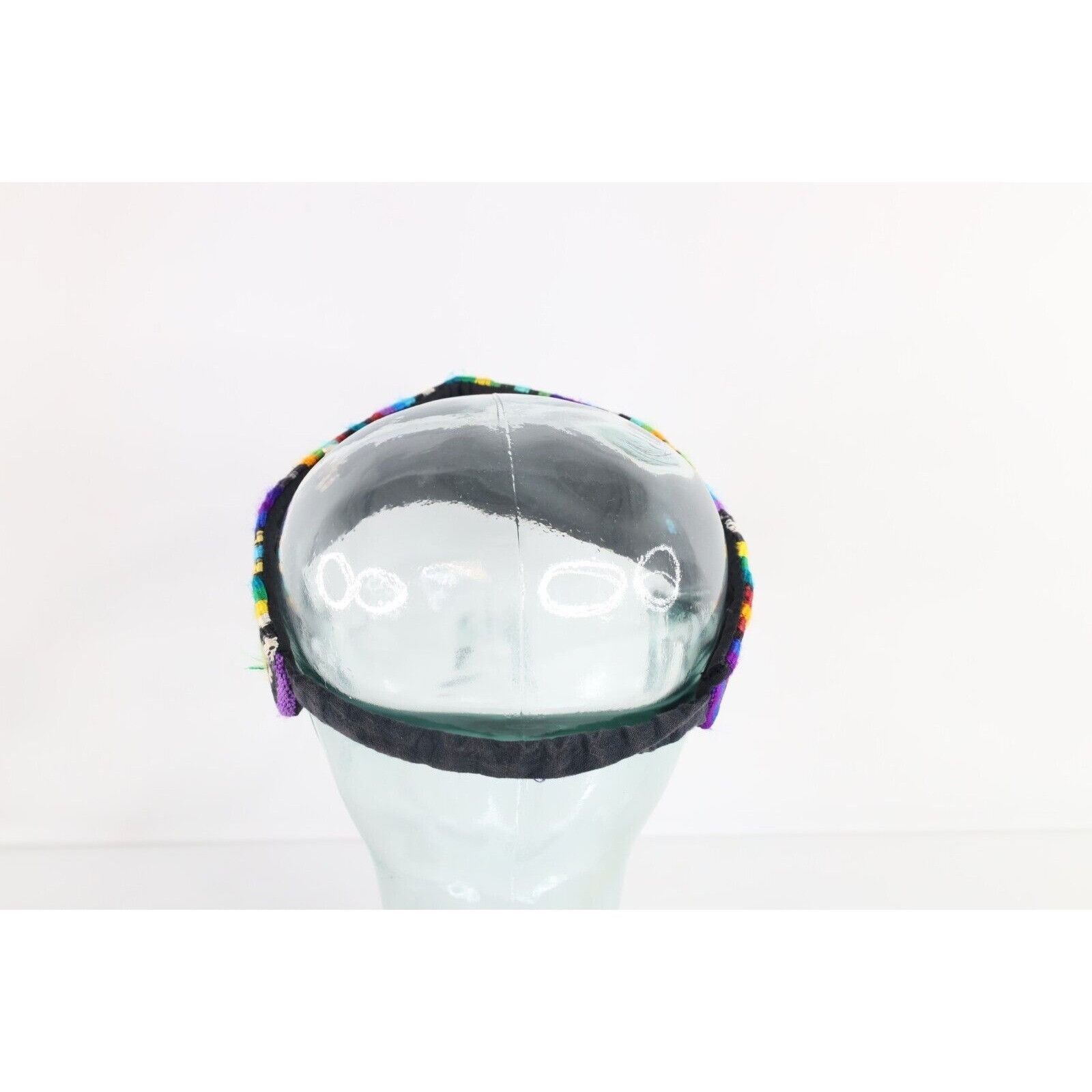 Vintage Vintage 90s Coogi Style Rainbow Striped Knit Stretch Visor Size ONE SIZE - 3 Thumbnail