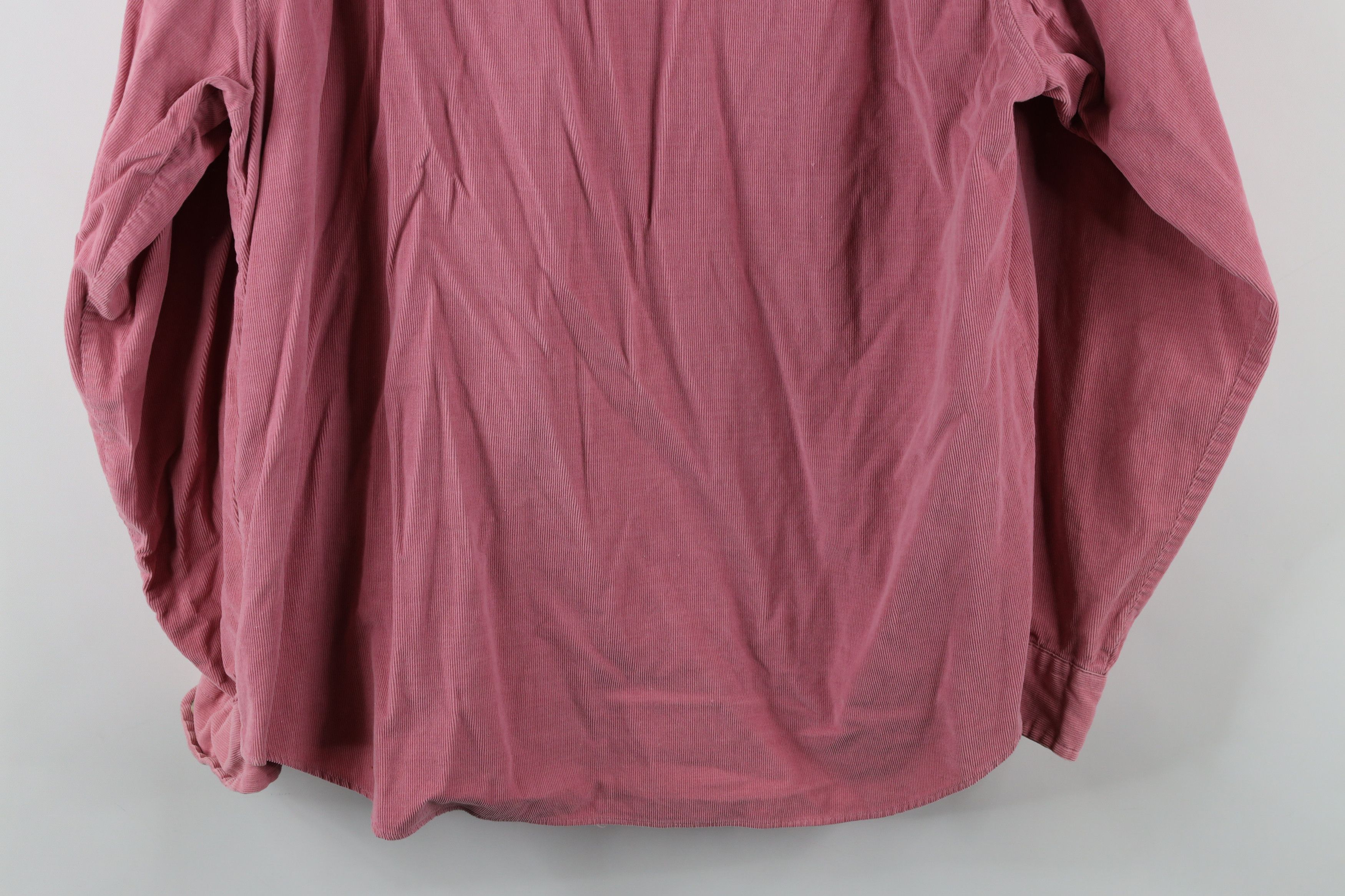 Vintage Vintage 90s Streetwear Corduroy Collared Button Shirt Pink Size XXL / US 16-18 / IT 52-54 - 10 Thumbnail