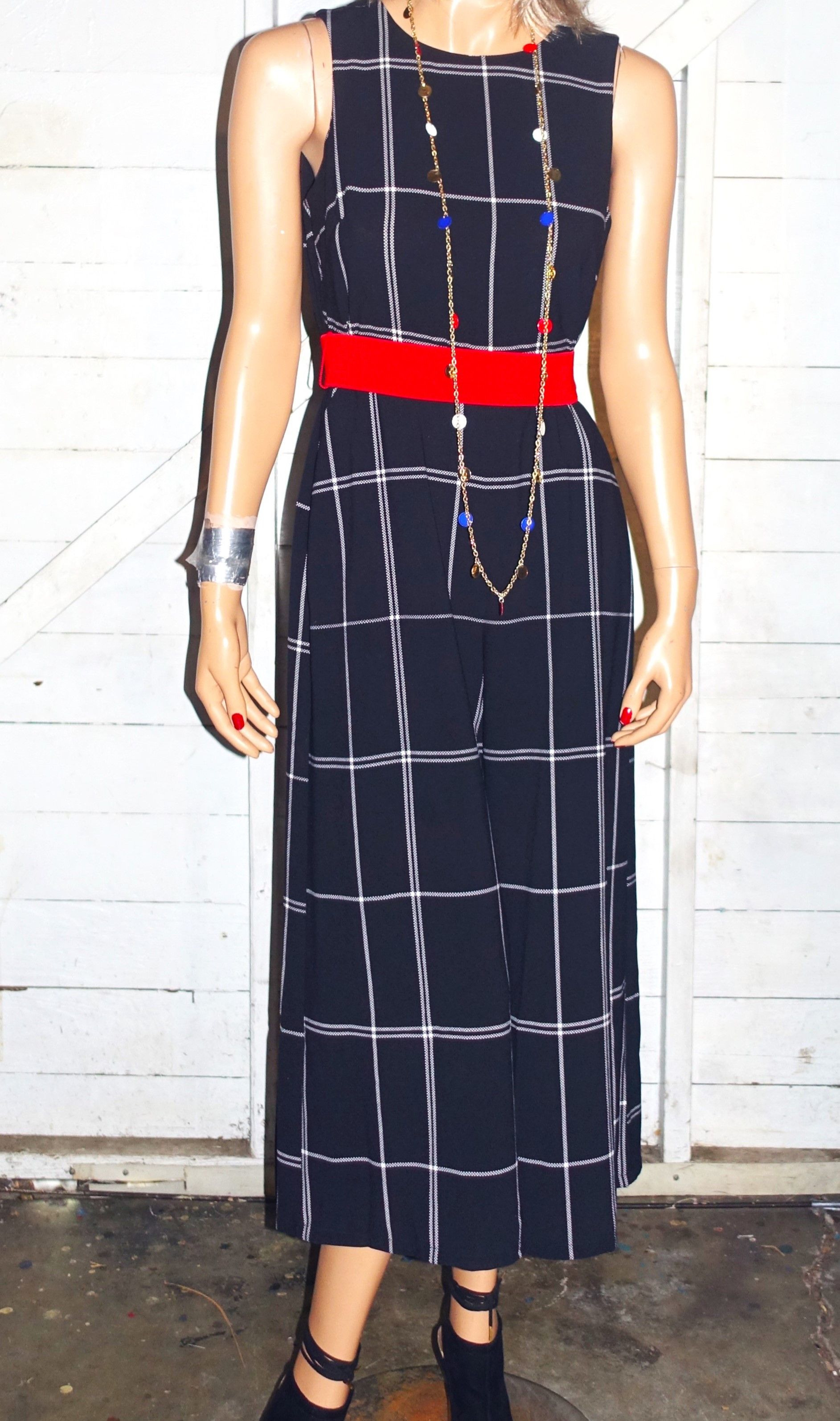Other Danny & Nicole Black Red Striped Wide Leg jumpsuit 6 Size 28" / US 6 / IT 42 - 1 Thumbnail