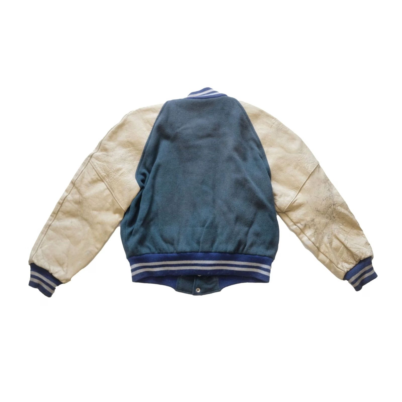 Coach VINTAGE COACH LEATHER VARSITY JACKET WOOL DISTRESSED GREEN BLANK 70s 80s Mens Size US XXS / EU 40 - 3 Thumbnail