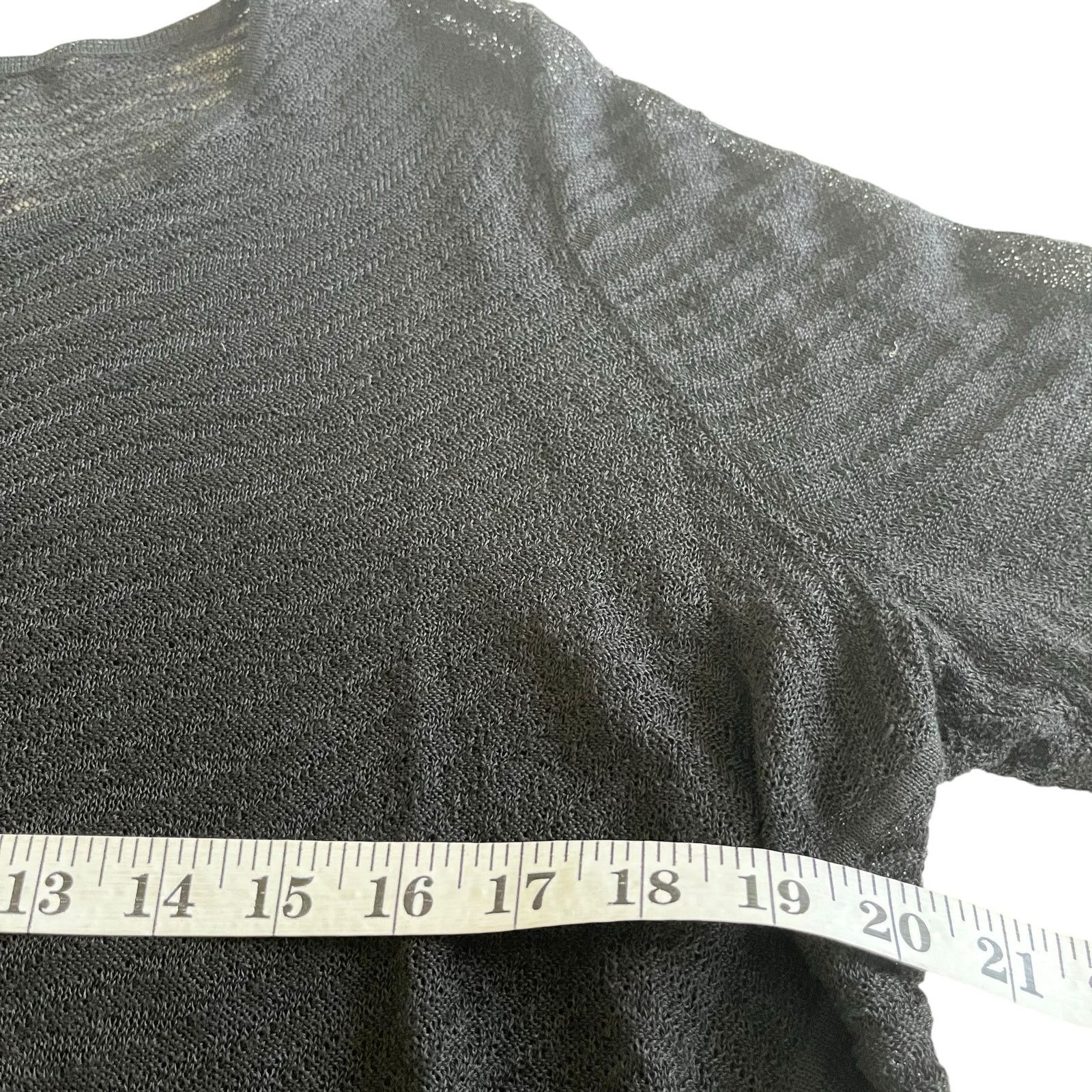 Eileen Fisher Eileen Fisher Black Hemp Sheer Knit High Low Sweater Size M / US 6-8 / IT 42-44 - 7 Thumbnail