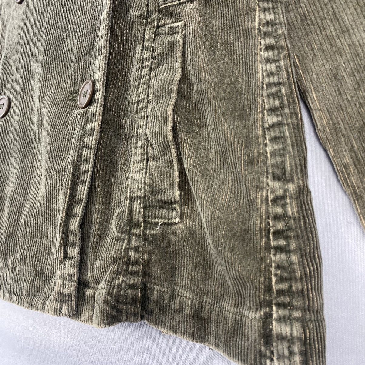 Japanese Brand ARW Corduroy Double Breasted Jacket Olive Green Japan Size XS / US 0-2 / IT 36-38 - 8 Thumbnail