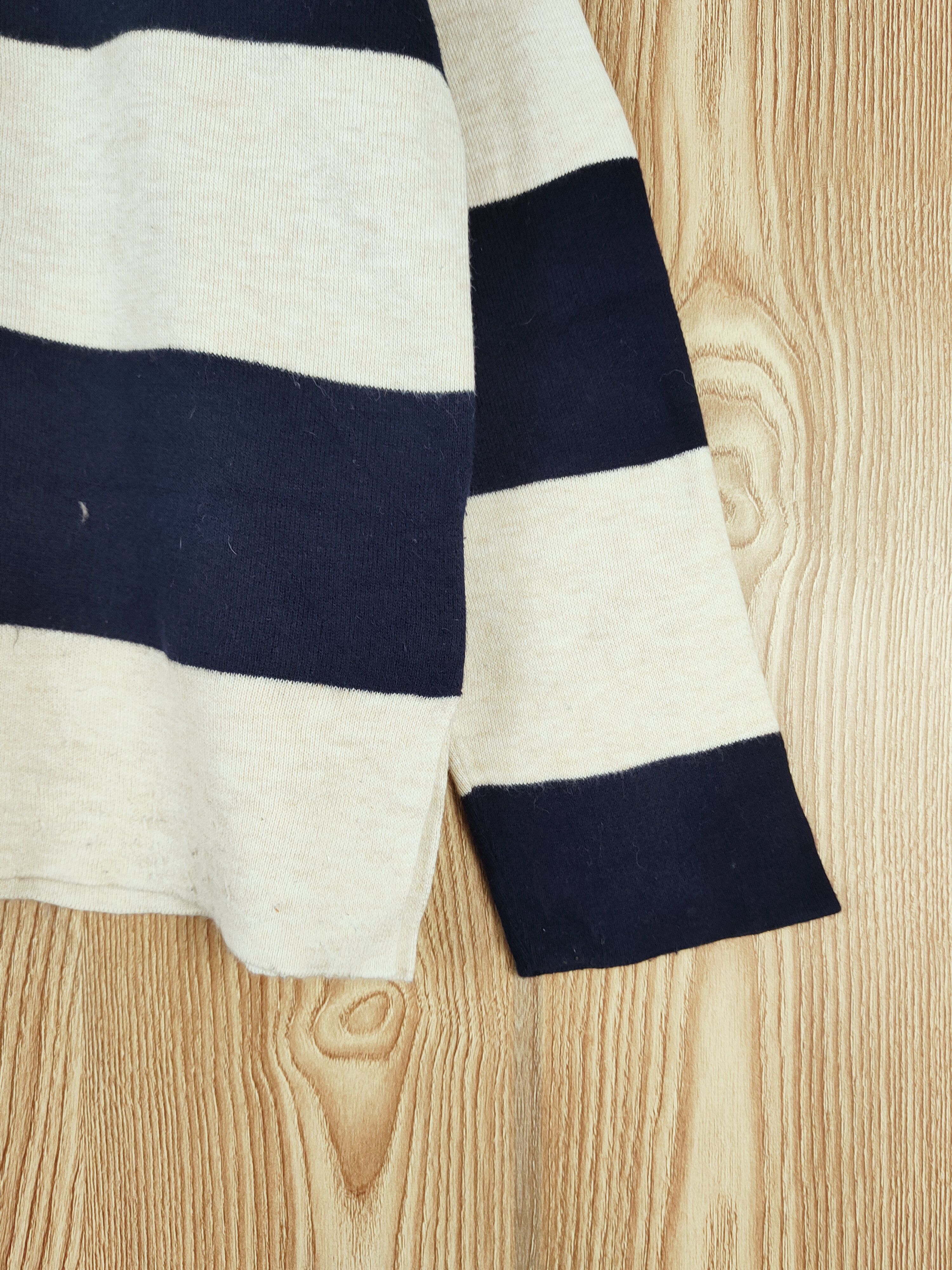 Homespun Knitwear Japane stripe Navy Knitwear sweatshirt #W347 Size L / US 10 / IT 46 - 6 Thumbnail