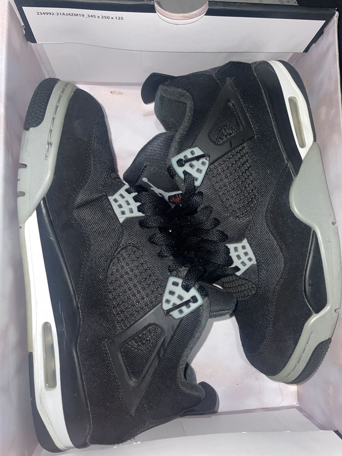 Jordan Brand Jordan 4 black canvas size 10.5 Size US 10.5 / EU 43-44 - 3 Thumbnail