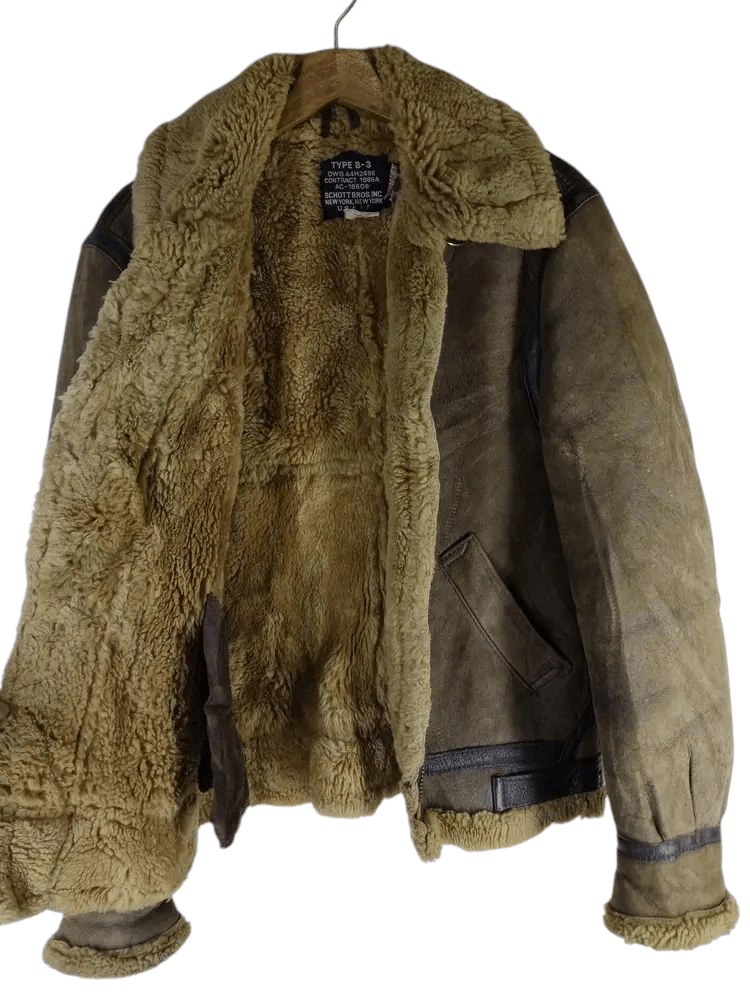 Schott Rare Vintage Schott B-3 Leather Shearling Fur Bomber Jacket Size US M / EU 48-50 / 2 - 2 Thumbnail