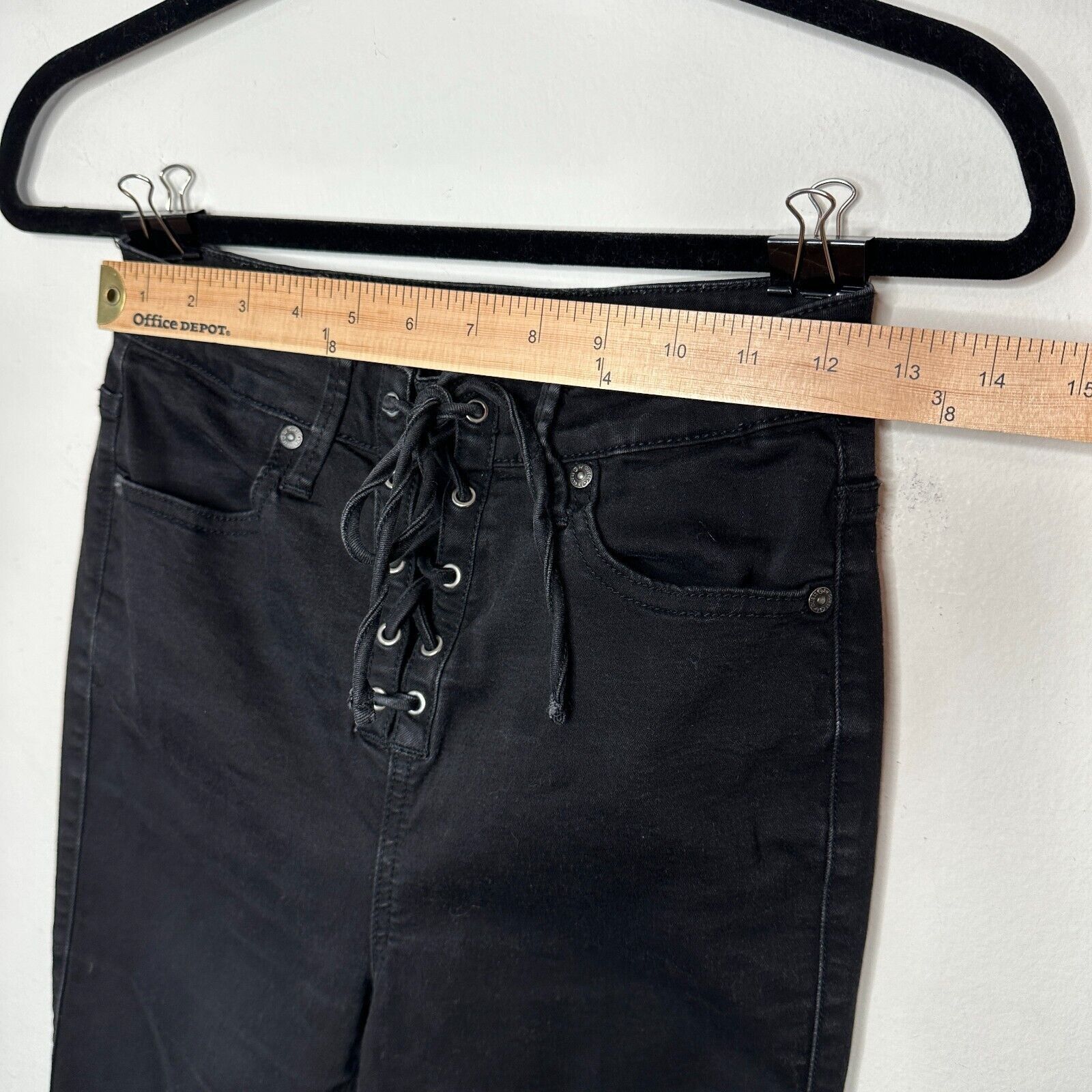 Other G By Guess Stone Black Lace-Up High Waist Skinny Jeans 28 Size 28" / US 6 / IT 42 - 6 Thumbnail