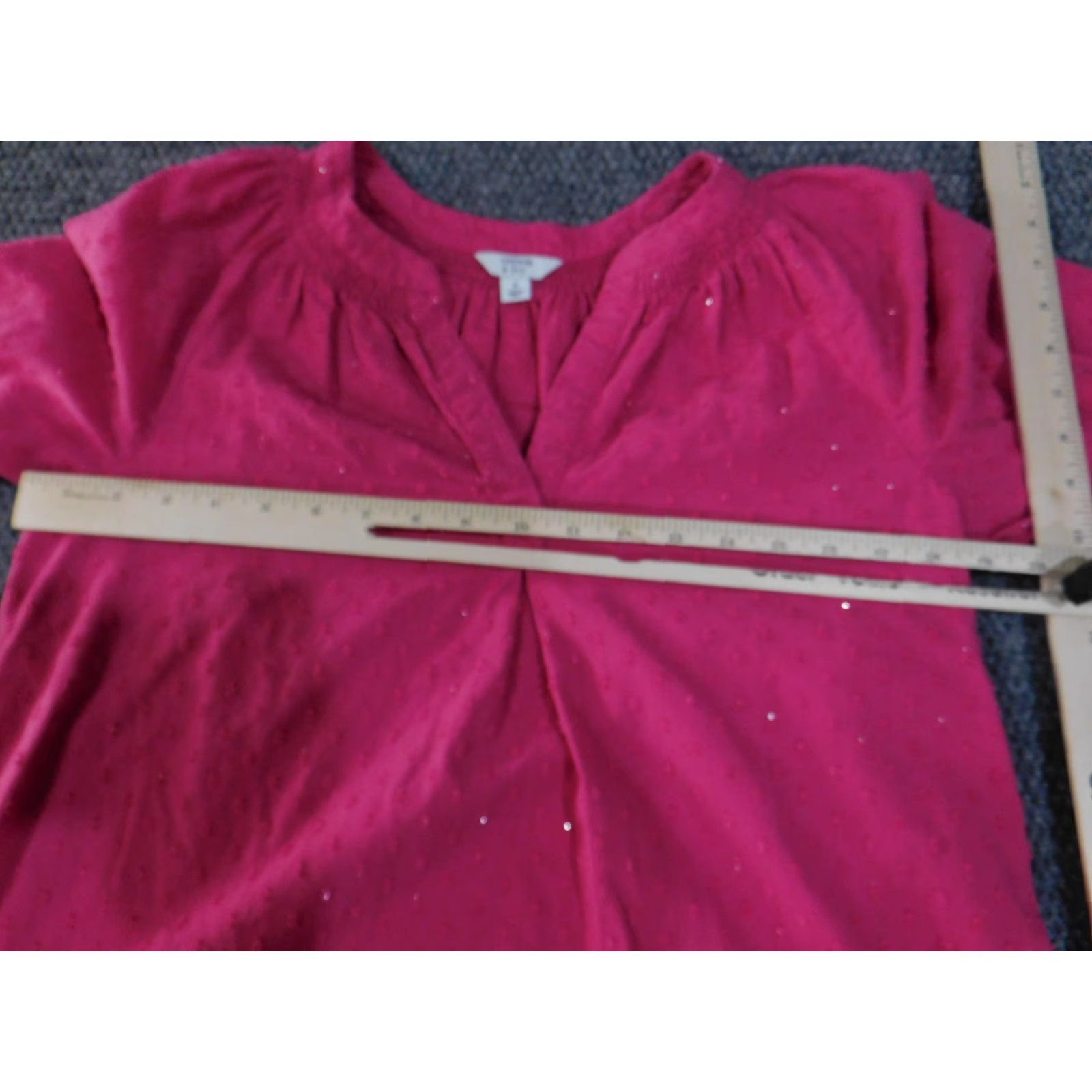 Vintage Crown & Ivy Blouse Womens Small Pink Swiss Dot Lined Short Sleeve Puff Sleeve V-Neck Embroidered Bodice Boho Peasant Size S / US 4 / IT 40 - 6 Thumbnail