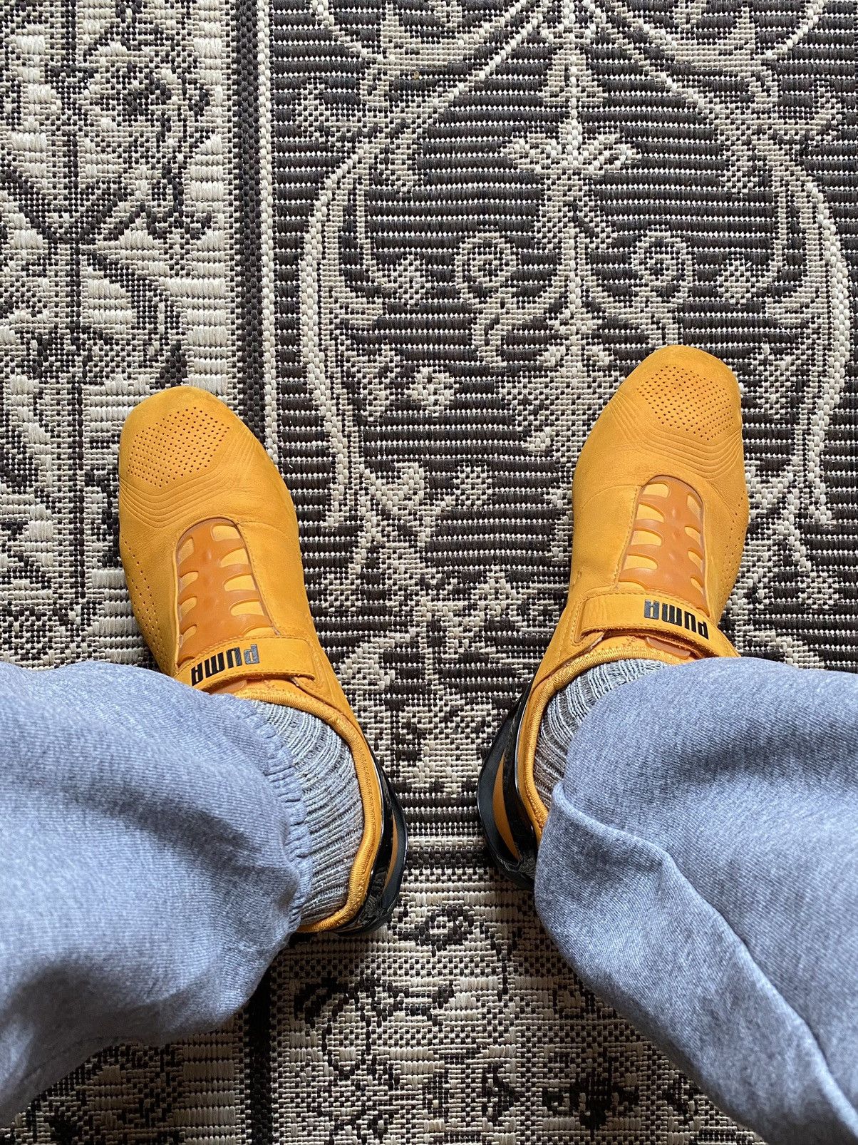 image of 00’S Very Puma Levitation Y2K Leather Sneakers in Orange, Men's (Size 11)