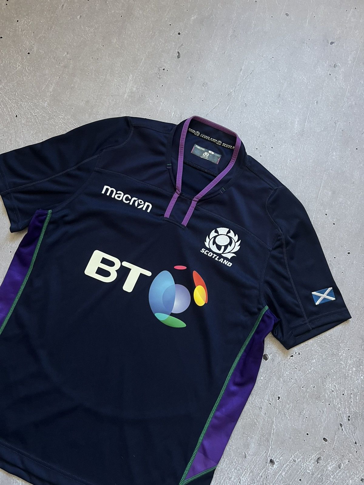 Macron Macron BT Embroidered Scottish Rugby Shirt, Size M Size US M / EU 48-50 / 2 - 2 Thumbnail