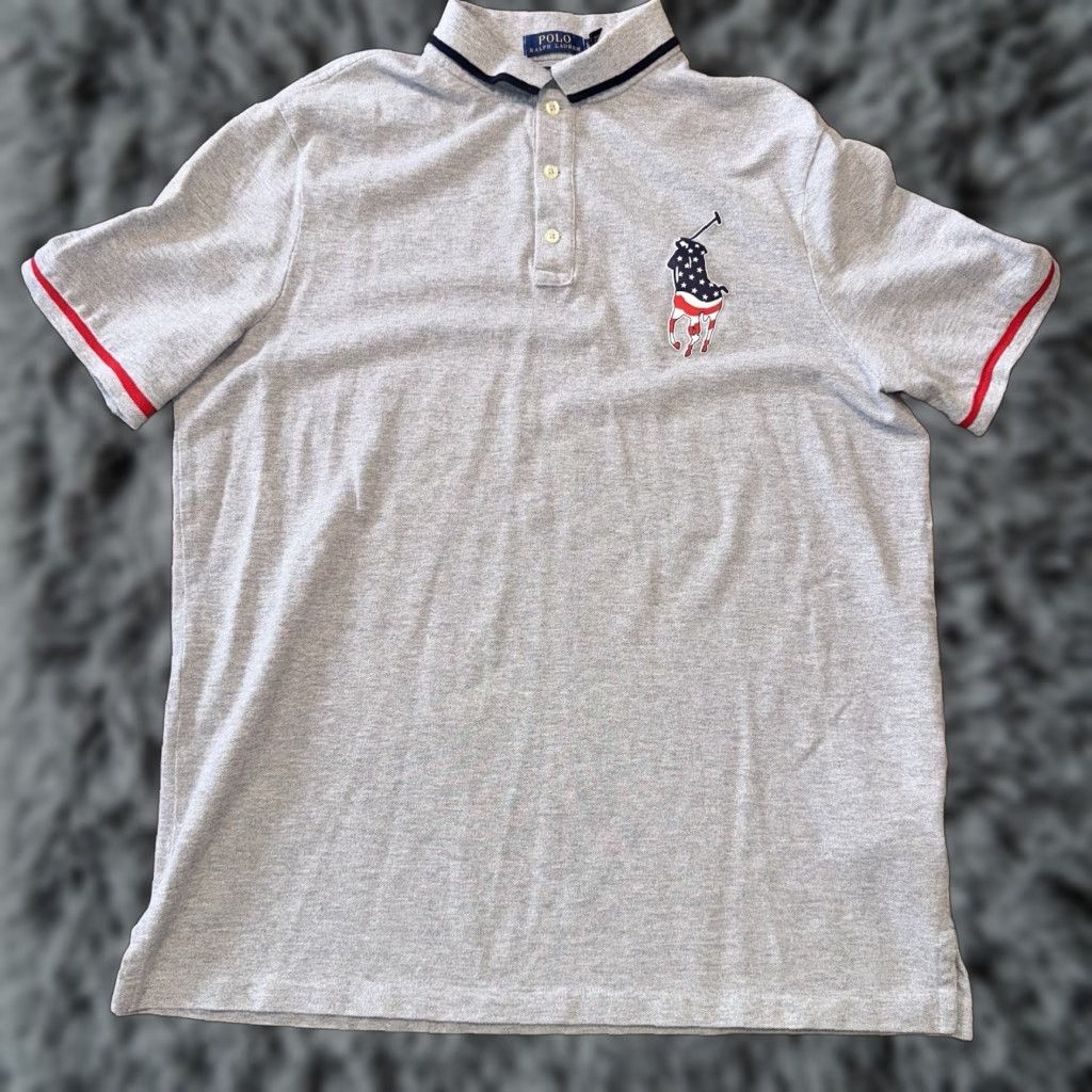 Polo Ralph Lauren Polo Ralph Lauren Shirt Mens Large Red White Blue Big Pony Short Sleeve Polo Size US L / EU 52-54 / 3 - 1 Thumbnail