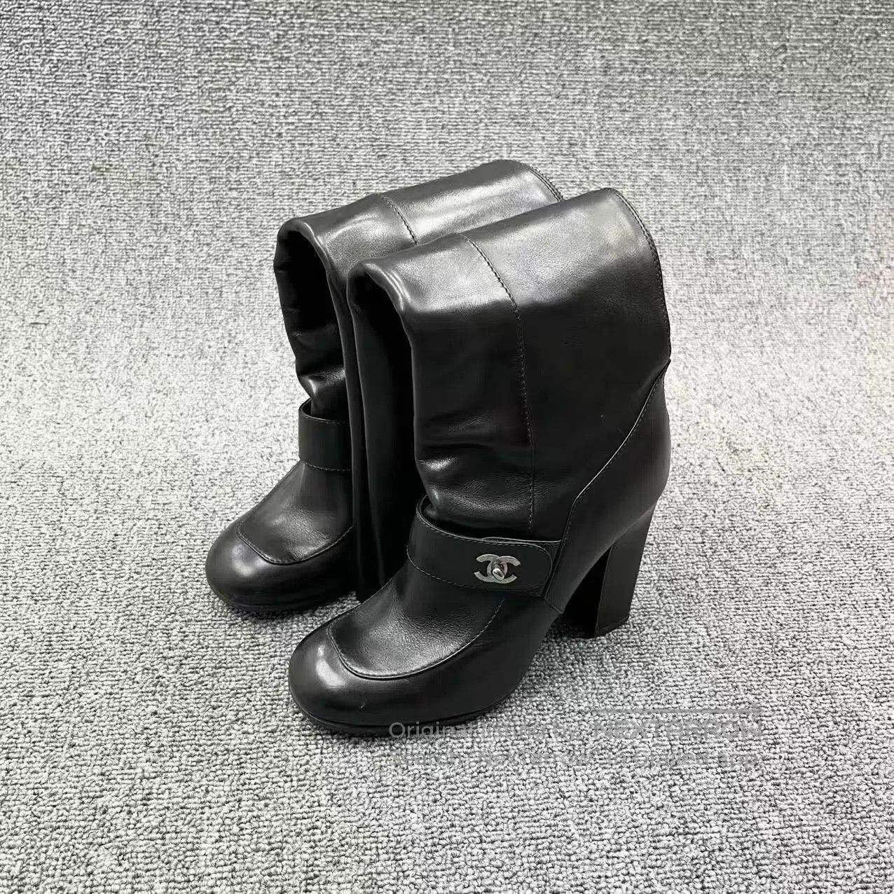 Chanel Chanel Black Lambskin Double C Knee. Size US 4.5 / IT 34.5 - 2 Thumbnail